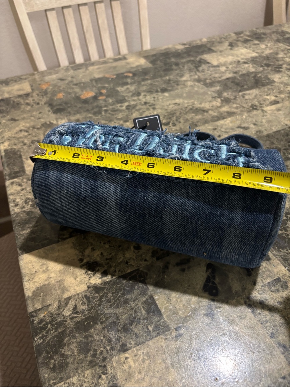 Von Dutch Denim Barrel Shoulder Bag in Blue - Picture 8 of 10